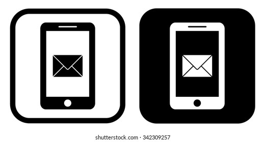 Mobile icon with message symbol . Vector illustration