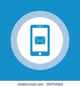 Mobile icon with message symbol . Vector illustration