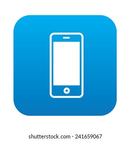 Mobile icon on blue background,clean vector