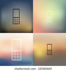 mobile icon blurred background