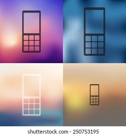 mobile icon blurred background
