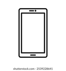 Colección de contorno de icono móvil o conjunto en blanco y negro