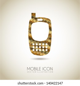 mobile icon over  white background vector illustration