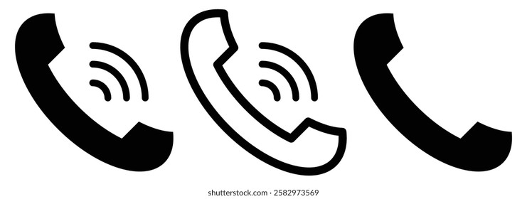 Mobile Icon, Phone call icon. Telephone icon symbol. Set of flat Phone and mobile phone symbol collection. Contact us, symbol, sign, logo vector. Cell phone pictogram communication icon. EPS 10