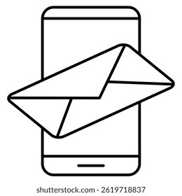 Mobile icon represented by Mobile symbol Line style.