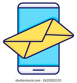 Mobile icon represented by Mobile symbol Lineal Color style.