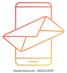 Mobile icon represented by Mobile symbol gradient style.