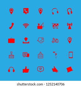 mobile icon set about crane, love sms, wifi sign and market vector set