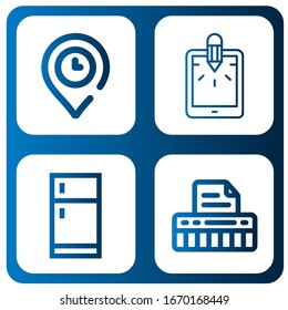 conjunto de iconos móviles. Colección de iconos Ubicación, Tablet, Fridge, Teclado
