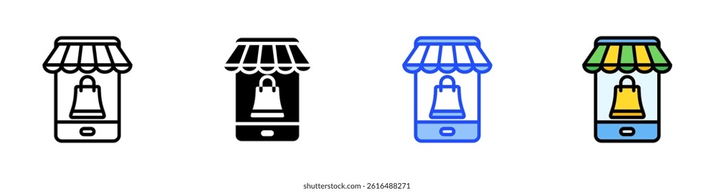Mobile Icon Set With Multiple Style Collection