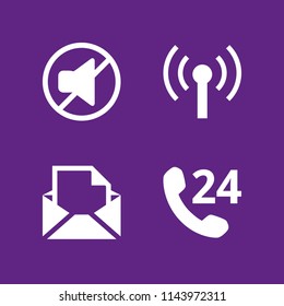 mobile icon set with mute, telephone and wifi vector icons for web and graphic design
