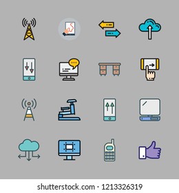 mobile icon set. vector set about stapple, computer, tablet and desk icons set.