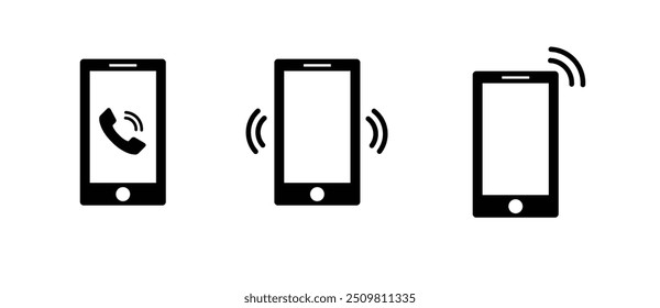 Conjunto de iconos móviles, conjunto de iconos de teléfono de Vector, icono de teléfono