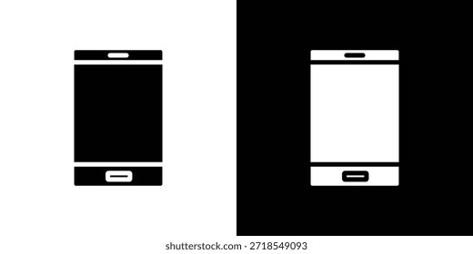 Mobile icon silhouette vector illustration isolated flat style