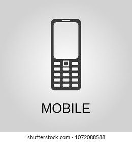 Mobile icon. Mobile symbol. Flat design. Stock - Vector illustration