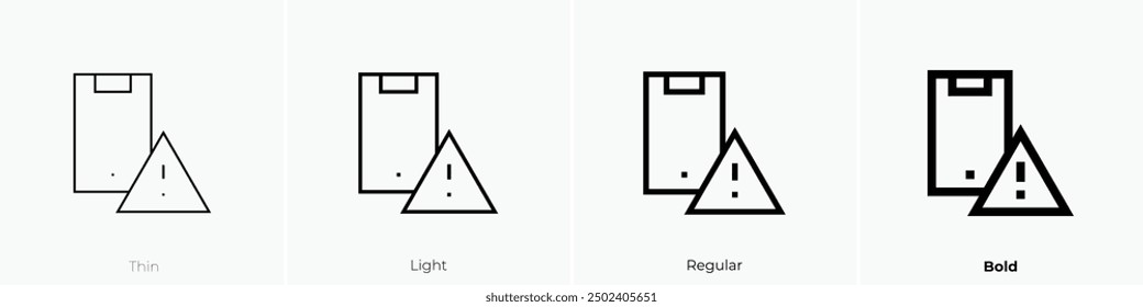 mobile icon. Thin, Light Regular And Bold style design isolated on white background
