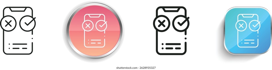 mobile icon. Thin Linear, Regular and Button Style Design Isolated On White Background