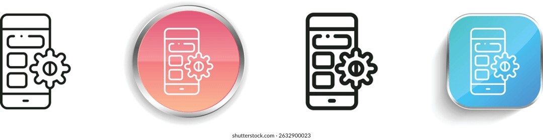 mobile icon. Thin Linear, Regular and Button Style Design Isolated On White Background