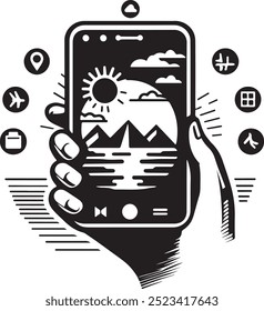 Mobile icon vector design art 