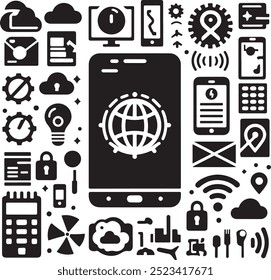 Mobile icon vector design art 