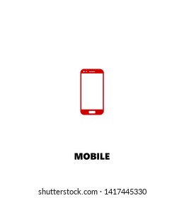 mobile icon. mobile vector design. sign design. red color