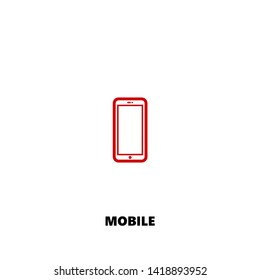 mobile icon. mobile vector design. sign design. red color