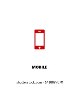 mobile icon. mobile vector design. sign design. red color