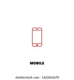 mobile icon. mobile vector design. sign design. red color