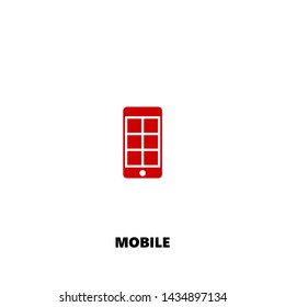mobile icon. mobile vector design. sign design. red color