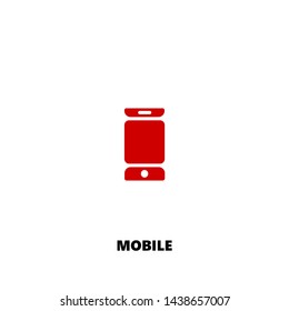 mobile icon. mobile vector design. sign design. red color