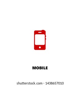 mobile icon. mobile vector design. sign design. red color