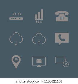 mobile icon. mobile vector icons set mail, diagram, home phone and store location