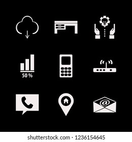 mobile icon. mobile vector icons set diagram, house location, mobile phone and phone