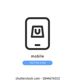mobile icon vector illustration. mobile icon outline design.