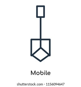 Mobile icon vector isolated on white background, Mobile transparent sign , thin symbols or lined elements in outline style