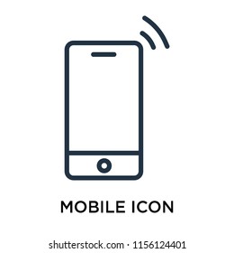 Mobile icon vector isolated on white background, Mobile transparent sign , line symbol or linear element design in outline style