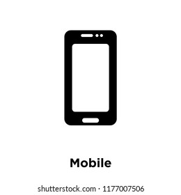 Mobile icon vector isolated on white background, logo concept of Mobile sign on transparent background, filled black symbol