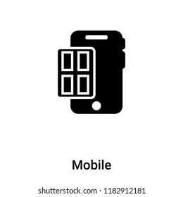 Mobile icon vector isolated on white background, logo concept of Mobile sign on transparent background, filled black symbol