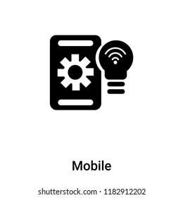 Mobile icon vector isolated on white background, logo concept of Mobile sign on transparent background, filled black symbol