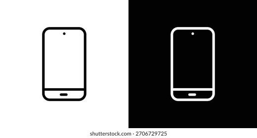 Ícone móvel. Ícone linear de vetor isolado em preto e branco