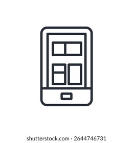 ícone móvel. vetor.Editável traço.sinal de estilo linear para usar web design,ilustração logo.Symbol.