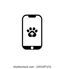 mobile icon and veterinary symbol