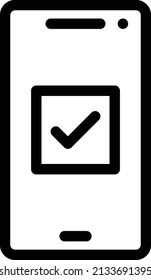 mobile icon with white background. isolated design of thin line. online voting in mobile 