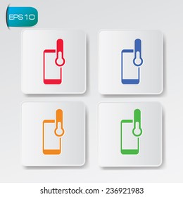 Mobile icons on buttons,clean vector