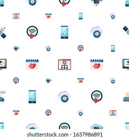 mobile icons pattern seamless. Included editable flat digital banking, Mobile Learning, e-Book, Livestream, dating, cloud computing, online business icons. mobile icons for web and mobile.