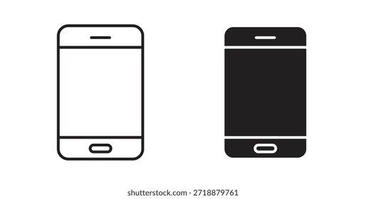 Conjunto de iconos móviles aislados sobre fondo blanco Ilustración vectorial plana.