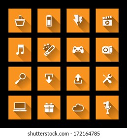 Mobile icons set ( long Shadow )