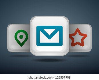 Mobile icons set - mail, location, favorites