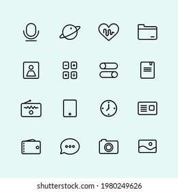 Mobile icons set on background. Mobile icons. Icons for the phone. Using the phone concept. Can be used for advertising and banner purposes. Can be used for app. Vector EPS 10