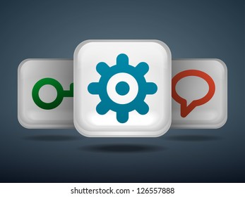 Mobile icons set - settings, password, chat
